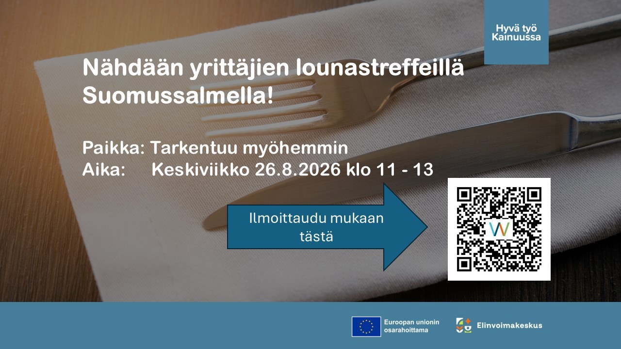 Hyvä työ Kainuussa -lounastreffien mainos