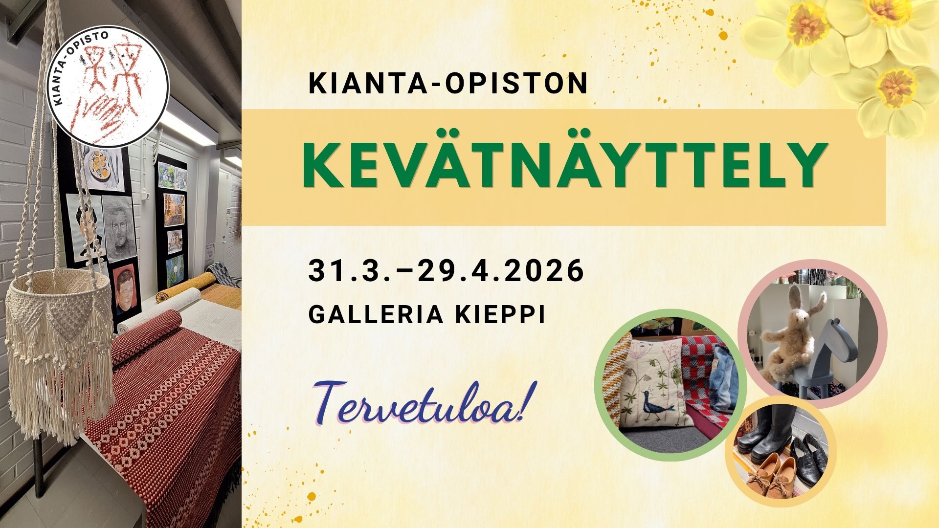 kuvituskuva vasemmassa reunassa (käsitöitä) oikealla samat tekstit mitä julkaisun tekstiosissa. 