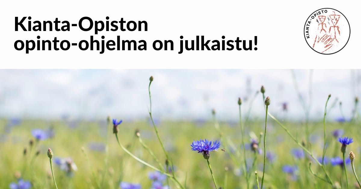 Kuvituskuva: ketomaisema ja otsikko: Kianta-Opiston opinto-ohjelma on julkaistu.