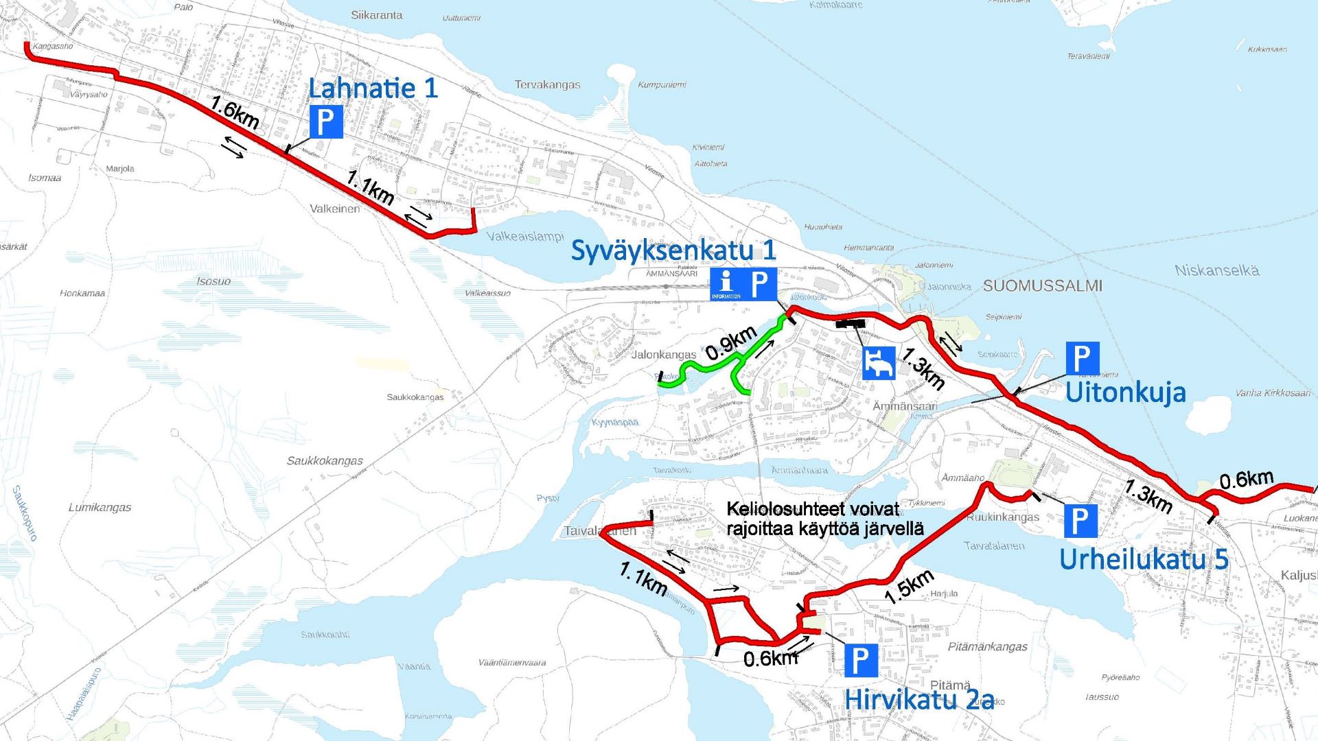 Asiaa havainnollistava kartta.